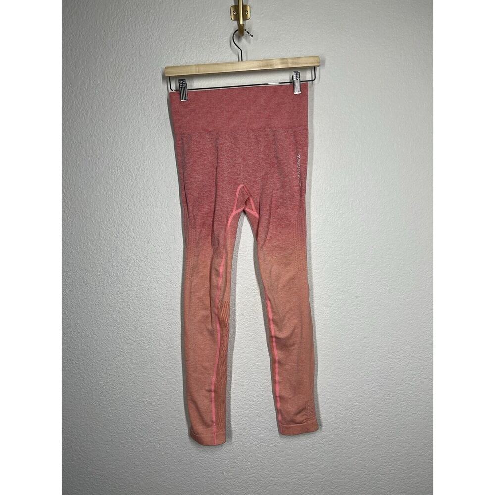 Gymshark Seamless Ombré Leggings Small Pink Coral